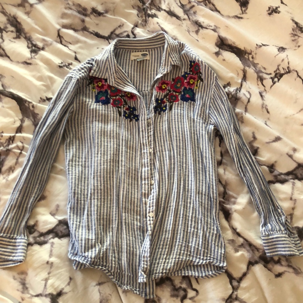 Stripped and floral button down